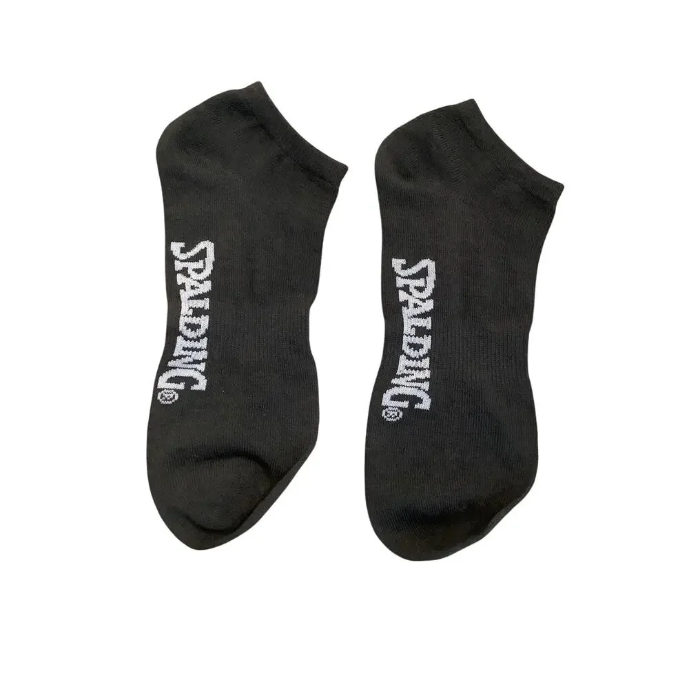 Spalding Mens Large Black Low Cut Ankle Athletic Running Socks Athleisure C12-11